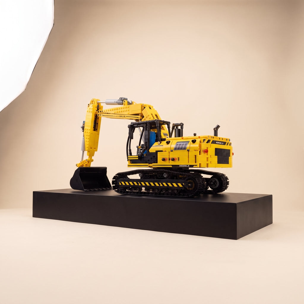 Mould King 17032 remote controlled mechanical excavator building set, yellow — photo 3 of 3