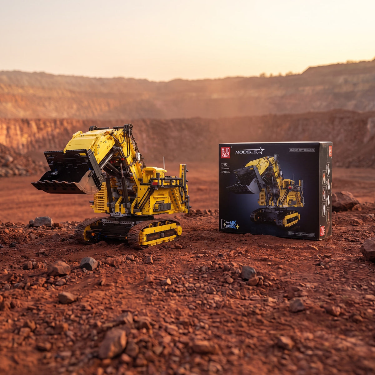 Mould King 17070 RC mining excavator building set (yellow)
