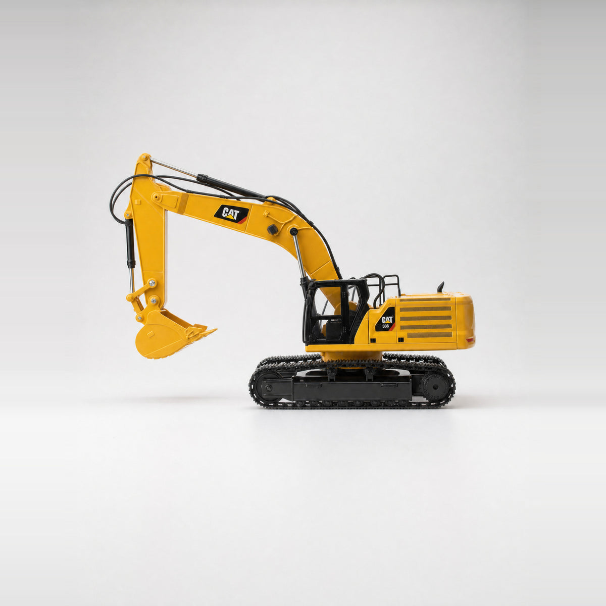 CAT 336 excavator 1:24 RC — rear three-quarter view