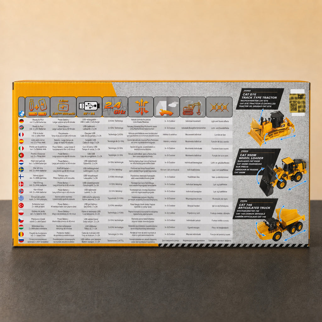 CAT 745 articulated truck 1:24 RC — back of the box