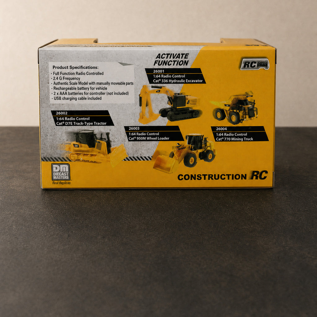Mini CAT 336 excavator 1:64 RC — back of the box