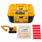 Cat® Micro Play Set with the 315D L Excavator: Cat® tool box, die-cast excavator, play sand and red barriers