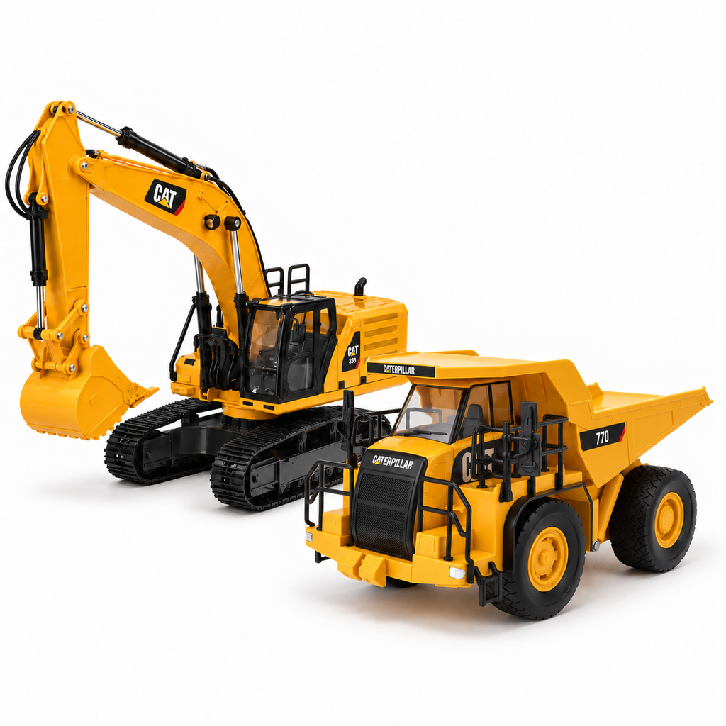 CAT RC duo 1:24 — 336 hydraulic excavator and 770 mining truck