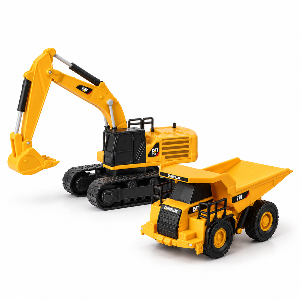 Mini CAT RC duo 1:64 — 336 excavator and 770 mining truck