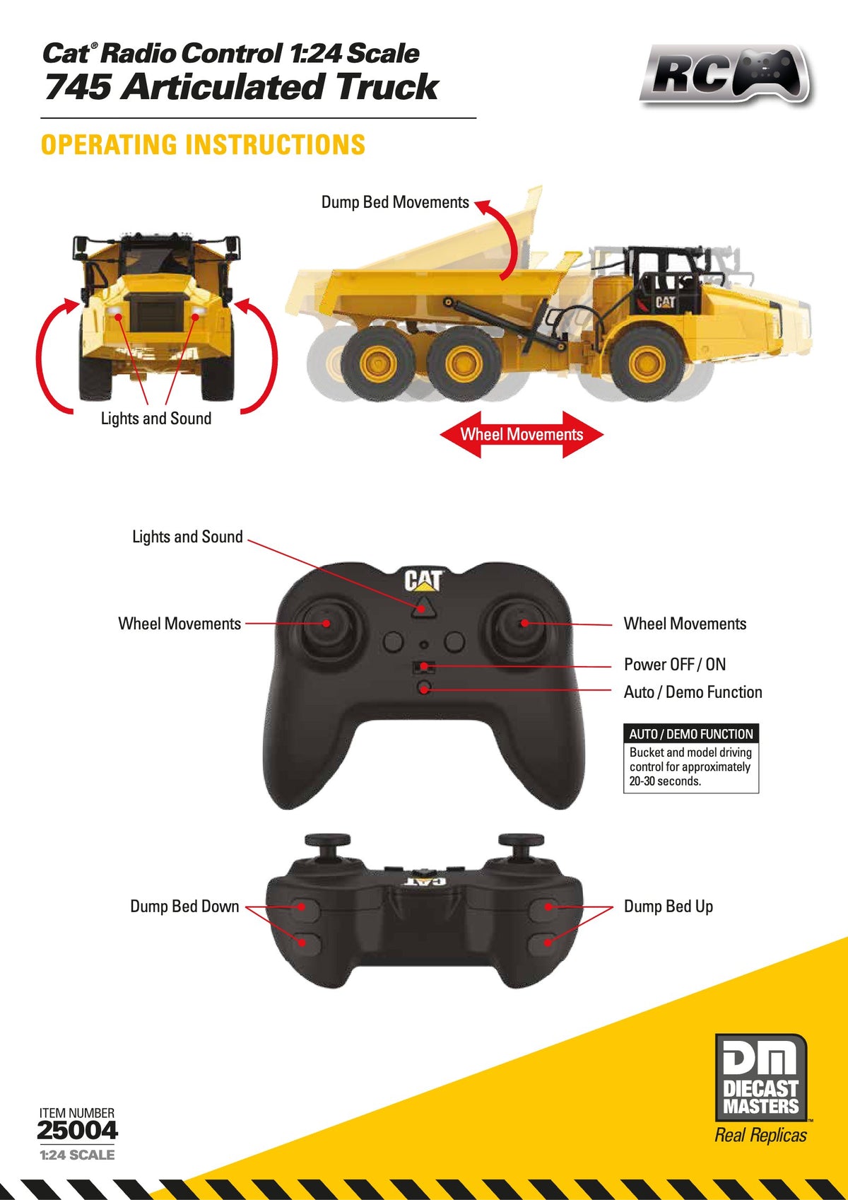 Diecast Masters flyer 25004 page 2 — operating instructions